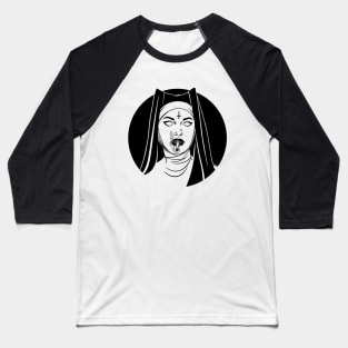 Satanic Nun. Bad Nun Baseball T-Shirt